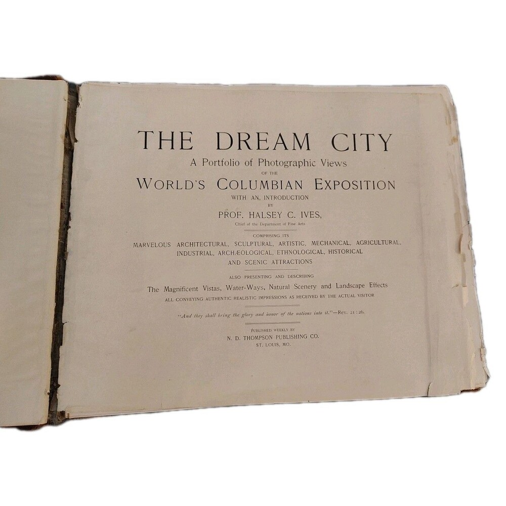 THE DREAM CITY World's Columbian Exposition, Chicago 1893 Souvenir Photo Book